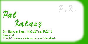 pal kalasz business card